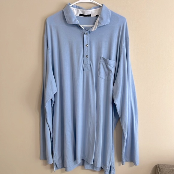 Greyson Spirit Long Sleeve Soft Polo Cloud Blue - Picture 4 of 12